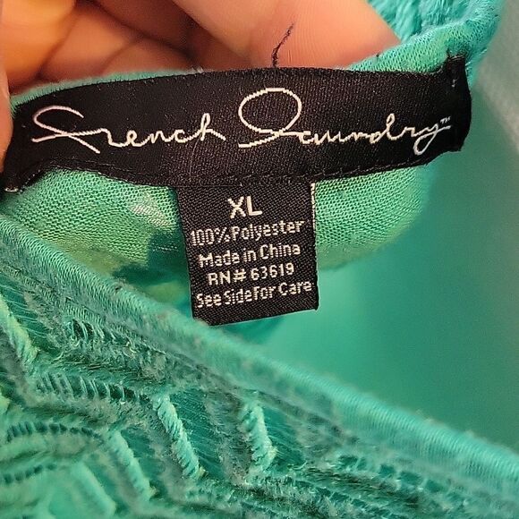 French Connection, Lined Mint Green Crochet Top- XL - Picture 7 of 7